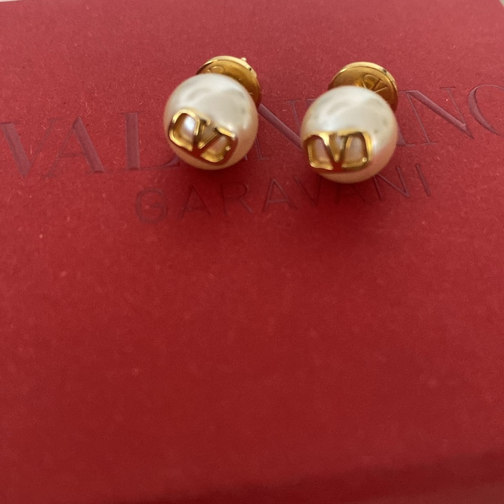 Valentino VLogo Pearl Earrings